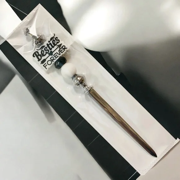 Besties Forever Beaded Silver & Black Letter Opener - Picture 4 of 4